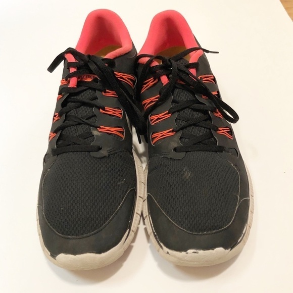 Nike Free 5.0 running shoes sneakers. Black & neon orange. Men's size 13 - Picture 6 of 12